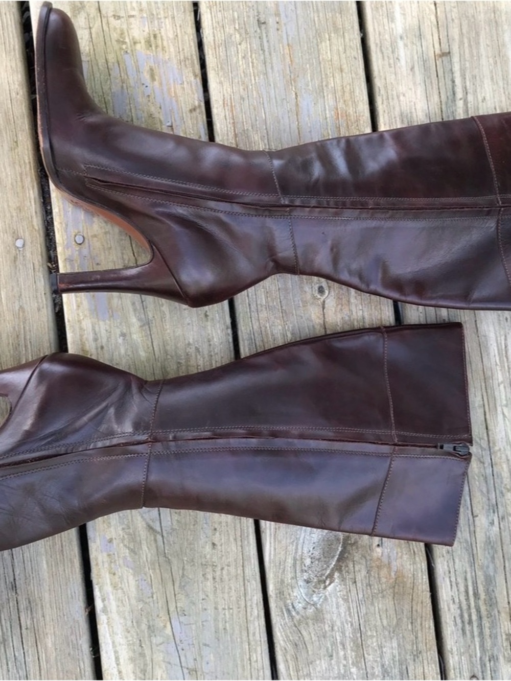 J. Crew Women's Tall Leather Boots - Cordovan Brown - Picture 3 of 7